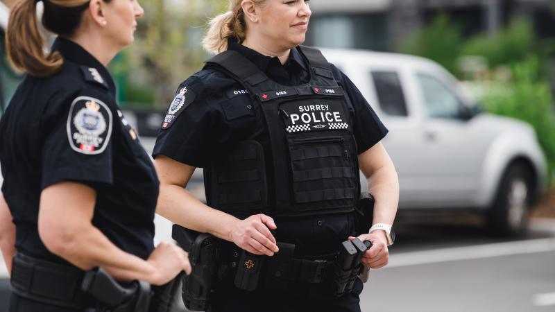 two officers standing outside