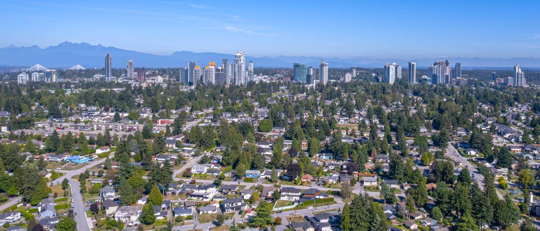 Drone shot of Surrey
